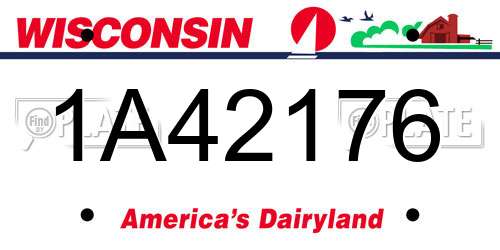 1A42176 Wisconsin License Plate