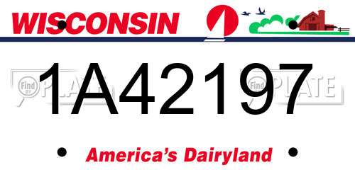 1A42197 Wisconsin License Plate