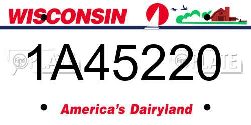 1A45220 Wisconsin License Plate