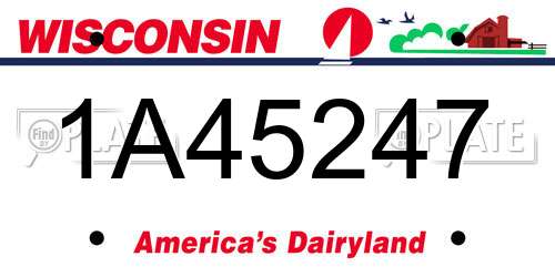 1A45247 Wisconsin License Plate