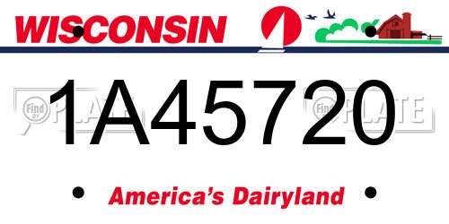 1A45720 Wisconsin License Plate