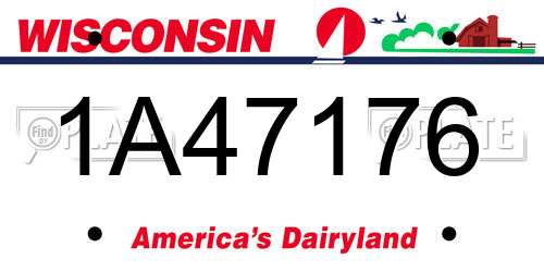 1A47176 Wisconsin License Plate