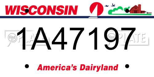1A47197 Wisconsin License Plate