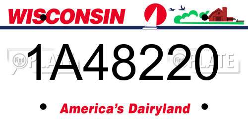 1A48220 Wisconsin License Plate