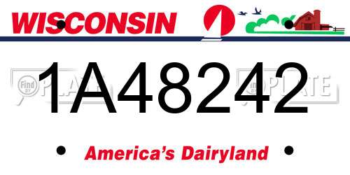 1A48242 Wisconsin License Plate