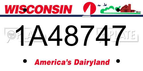 1A48747 Wisconsin License Plate