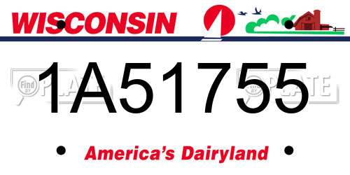 1A51755 Wisconsin License Plate