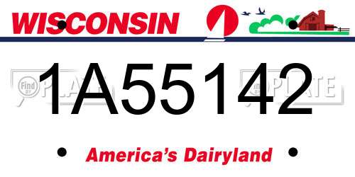 1A55142 Wisconsin License Plate