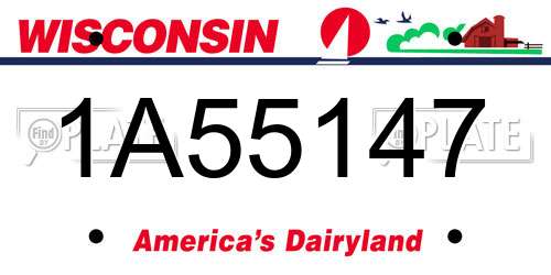 1A55147 Wisconsin License Plate