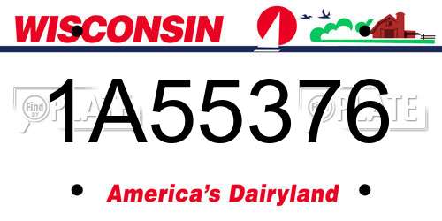 1A55376 Wisconsin License Plate