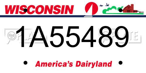 1A55489 Wisconsin License Plate