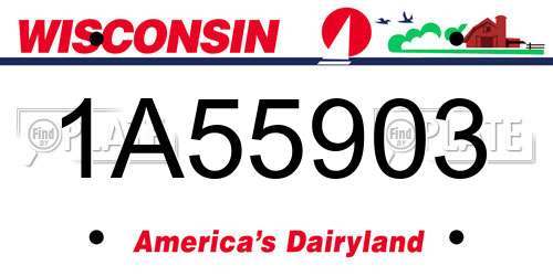 1A55903 Wisconsin License Plate