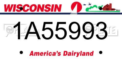 1A55993 Wisconsin License Plate