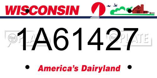 1A61427 Wisconsin License Plate