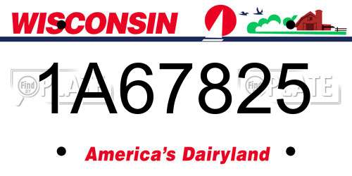1A67825 Wisconsin License Plate