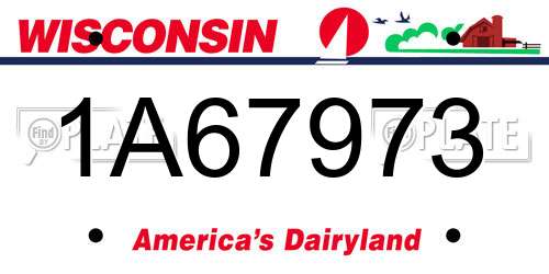 1A67973 Wisconsin License Plate