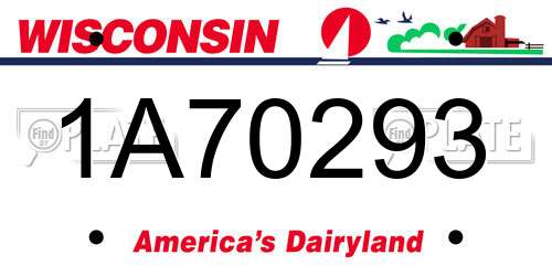 1A70293 Wisconsin License Plate