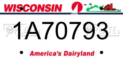 1A70793 Wisconsin License Plate