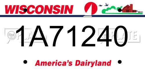 1A71240 Wisconsin License Plate