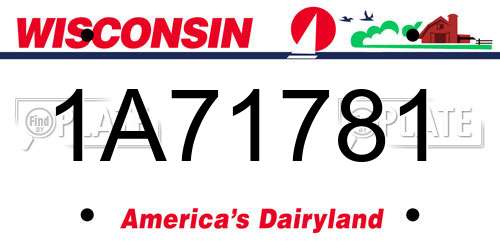 1A71781 Wisconsin License Plate