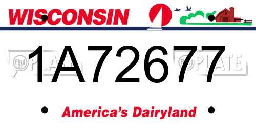 1A72677 Wisconsin License Plate