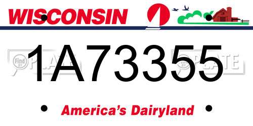 1A73355 Wisconsin License Plate