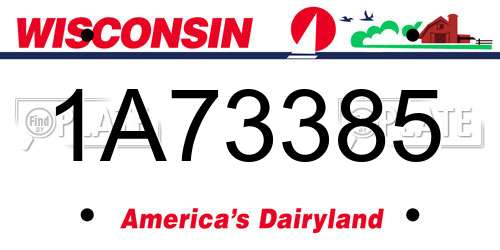 1A73385 Wisconsin License Plate