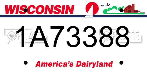 1A73388 Wisconsin License Plate