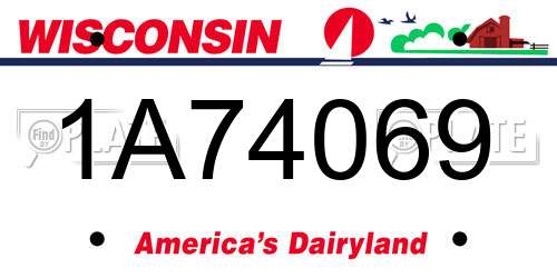 1A74069 Wisconsin License Plate