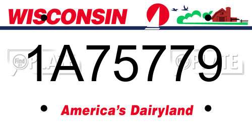 1A75779 Wisconsin License Plate