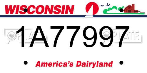 1A77997 Wisconsin License Plate
