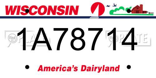 1A78714 Wisconsin License Plate