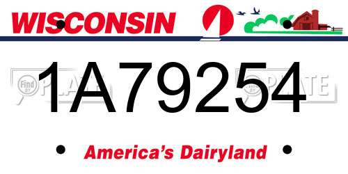 1A79254 Wisconsin License Plate