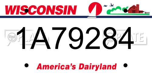 1A79284 Wisconsin License Plate