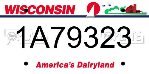1A79323 Wisconsin License Plate