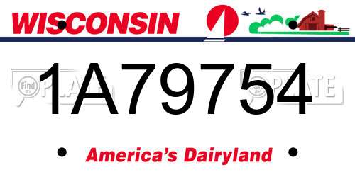 1A79754 Wisconsin License Plate