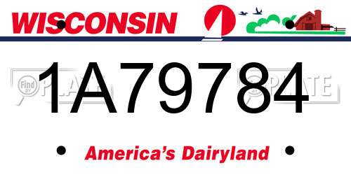 1A79784 Wisconsin License Plate