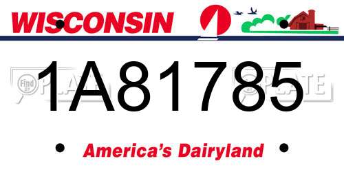 1A81785 Wisconsin License Plate