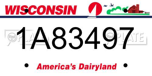 1A83497 Wisconsin License Plate