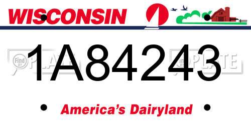 1A84243 Wisconsin License Plate