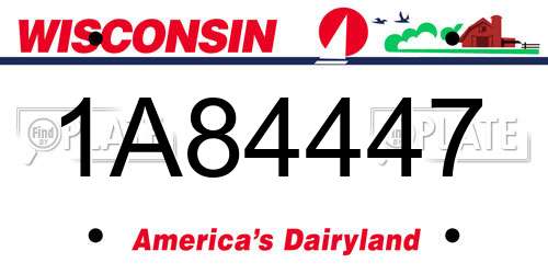 1A84447 Wisconsin License Plate