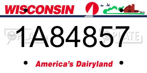 1A84857 Wisconsin License Plate
