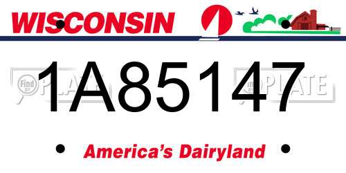 1A85147 Wisconsin License Plate