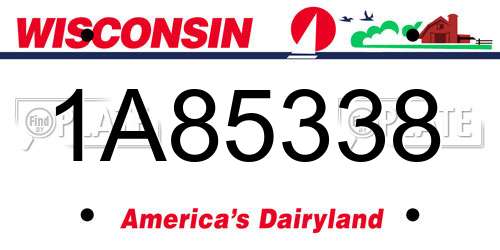 1A85338 Wisconsin License Plate