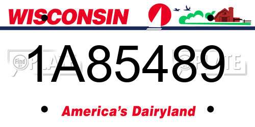 1A85489 Wisconsin License Plate