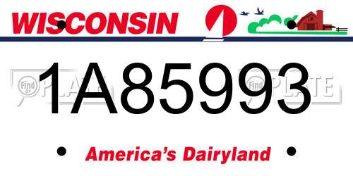 1A85993 Wisconsin License Plate