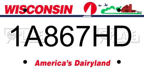 1A867HD Wisconsin License Plate
