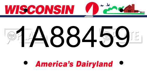 1A88459 Wisconsin License Plate