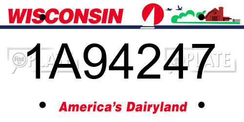 1A94247 Wisconsin License Plate