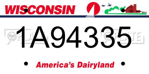 1A94335 Wisconsin License Plate